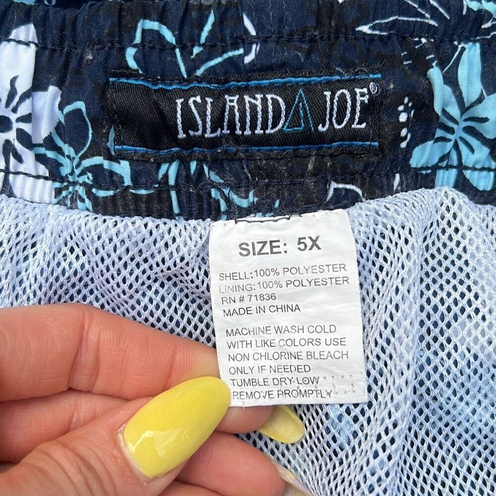 Island Joe Women's Blue Floral Print Pull On Lined Swim Trunk Size 5X - Picture 5 of 5